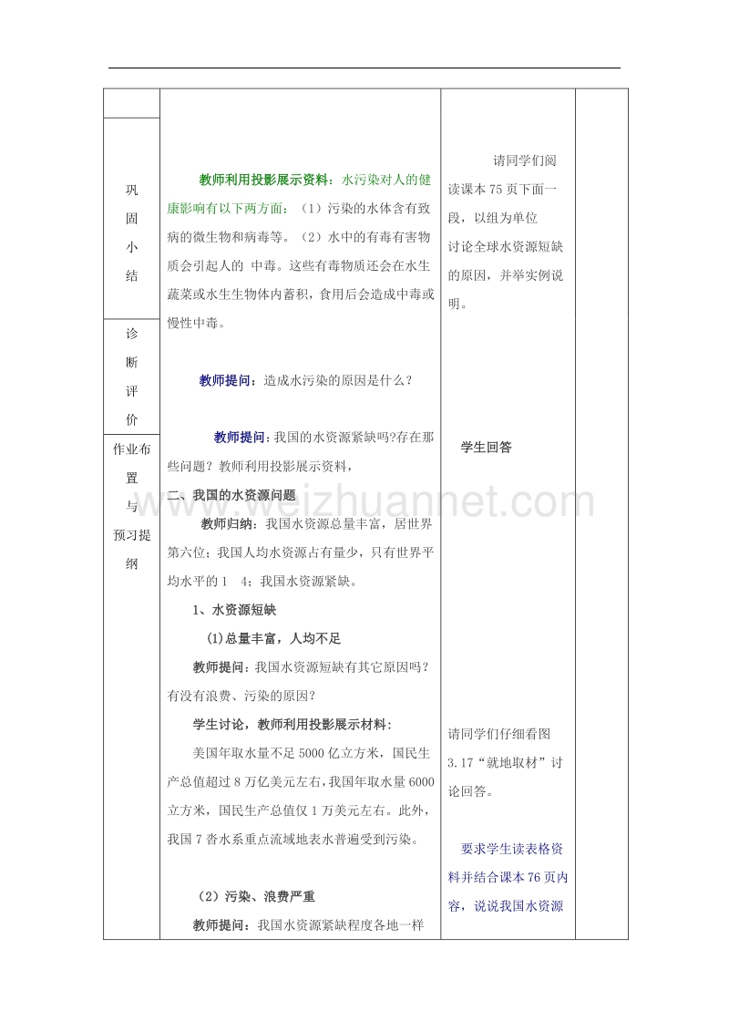 山东省临沂市蒙阴县第四中学八年级地理（人教版）会考复习教案：中国的自然资源（三）.doc_第3页