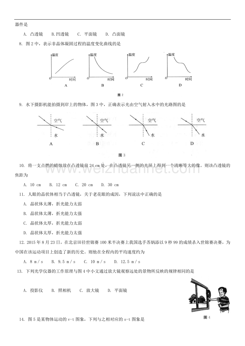 北京市东城区2015-2016学年第一学期八年级期末考试物理试卷.doc_第2页