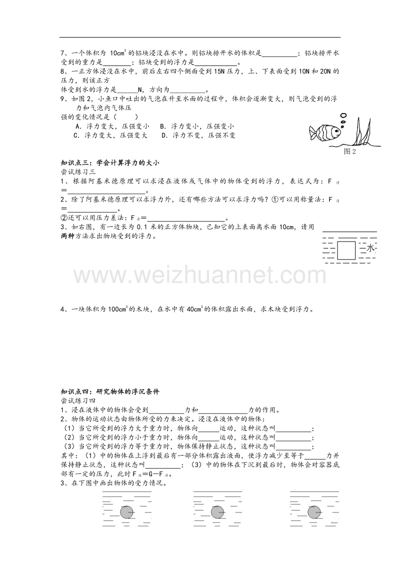 【畅优新课堂】2017年春八年级下沪粤版物理训练：第九章《浮力与升力》单元试题1.doc_第2页