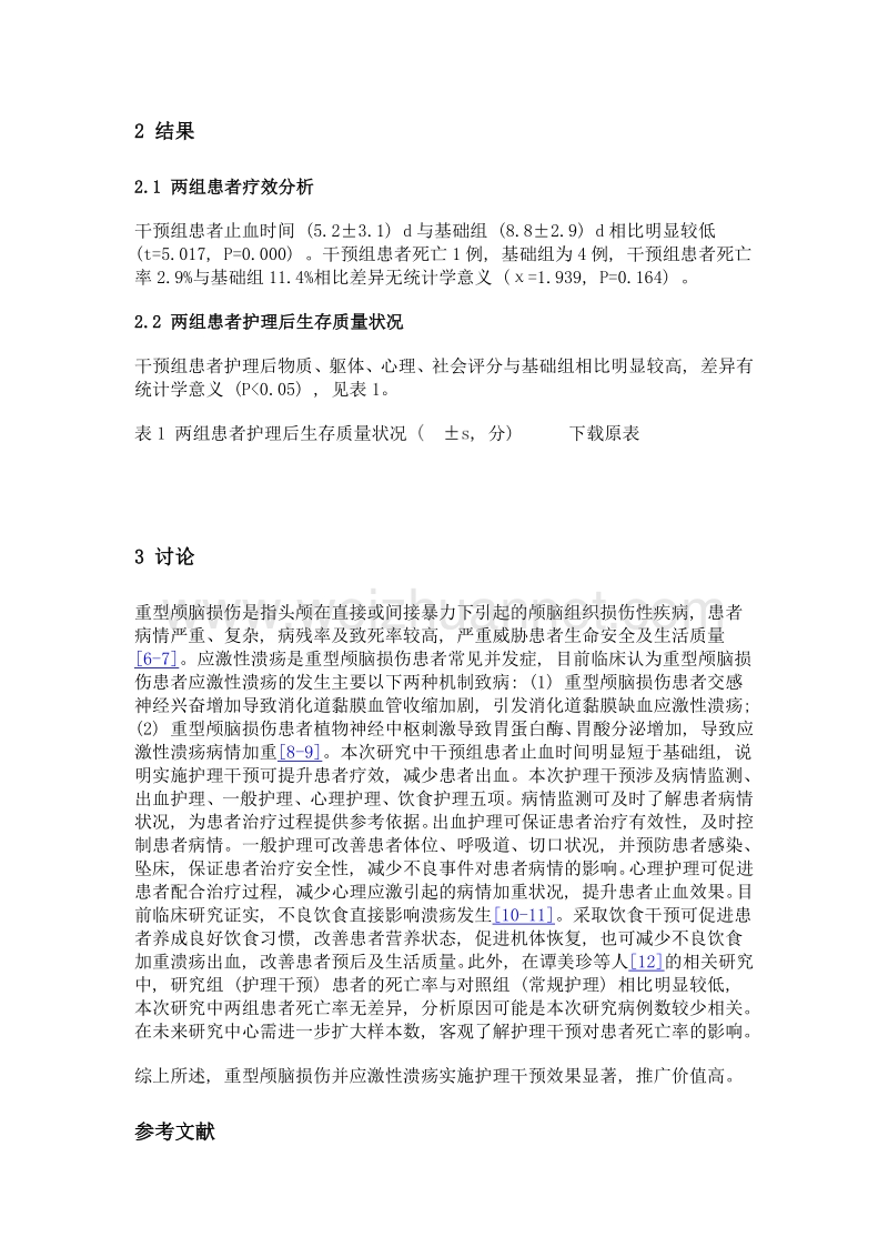 重型颅脑损伤并应激性溃疡的护理干预分析.doc_第3页