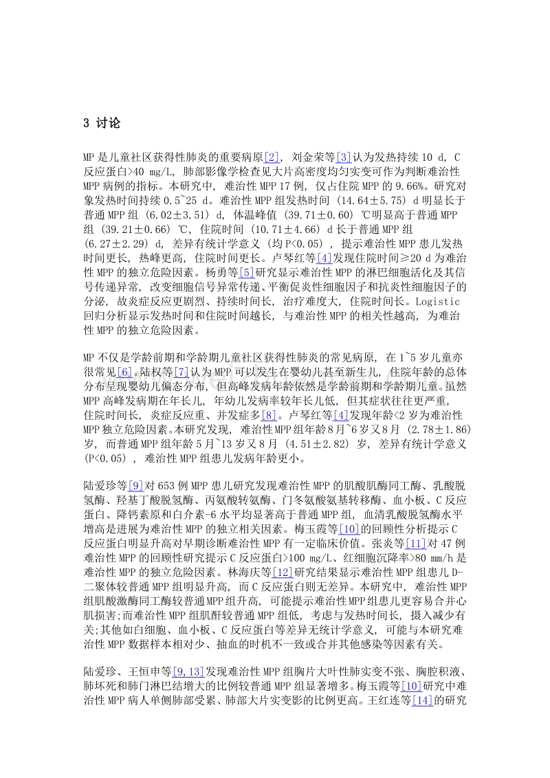 儿童难治性肺炎支原体肺炎的临床特点及相关因素分析.doc_第3页