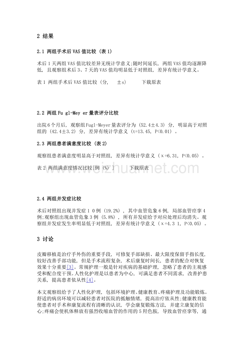 围术期人性化护理用于手外伤皮瓣移植患者中的效果观察.doc_第3页