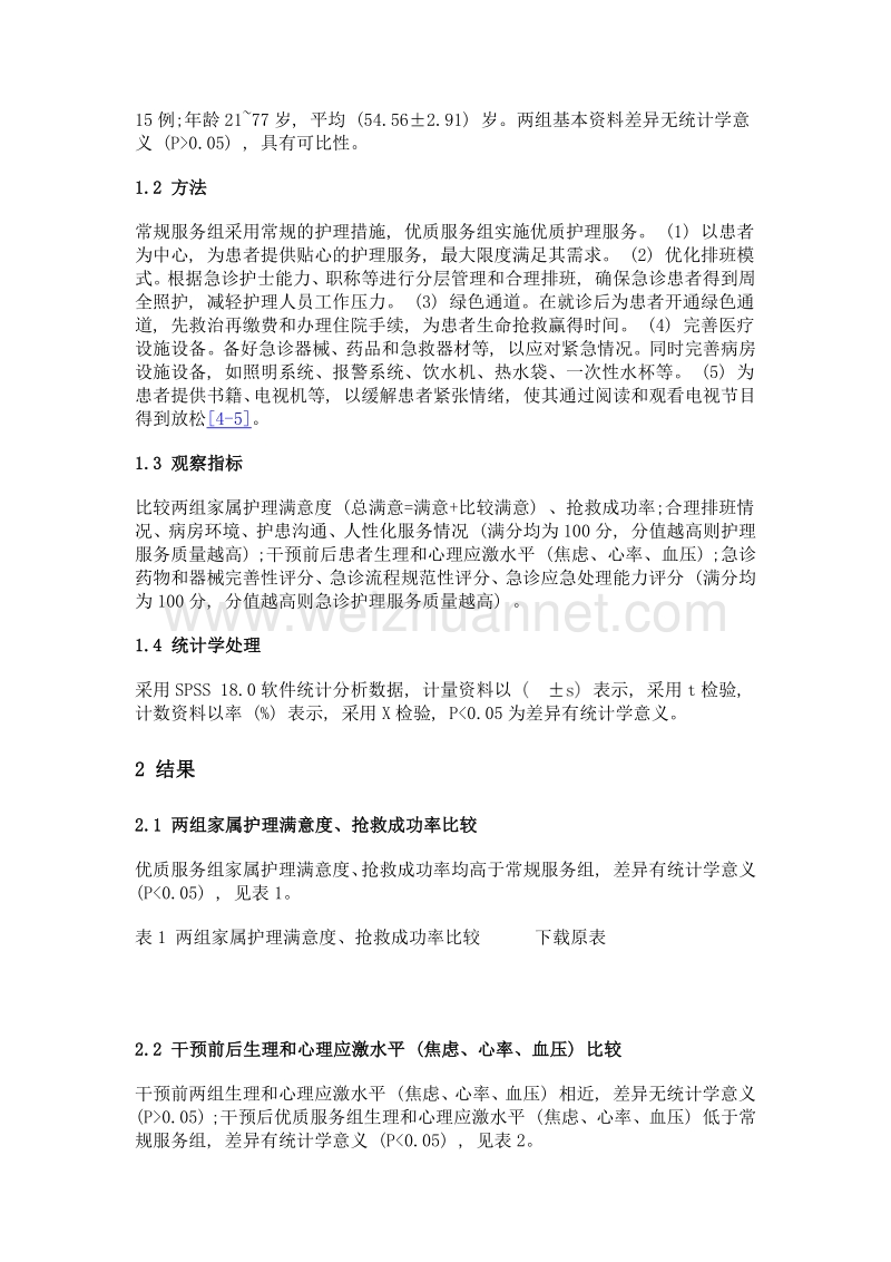 优质护理服务在急诊护理中应用的效果观察.doc_第2页