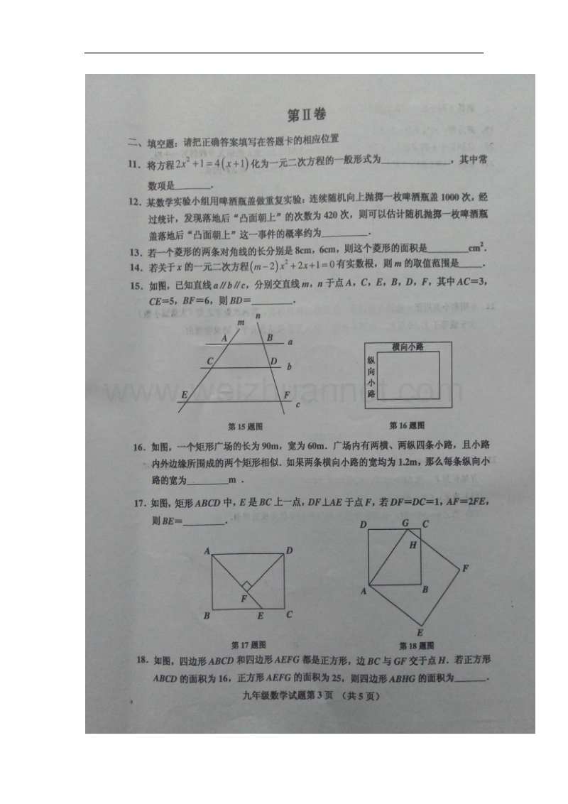 山东省青岛胶州市2018届九年级数学上学期期中试题新人教版.doc_第3页