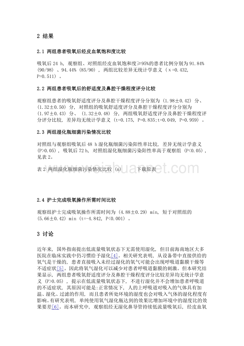 无湿化持续低流量鼻导管吸氧的临床应用效果.doc_第3页