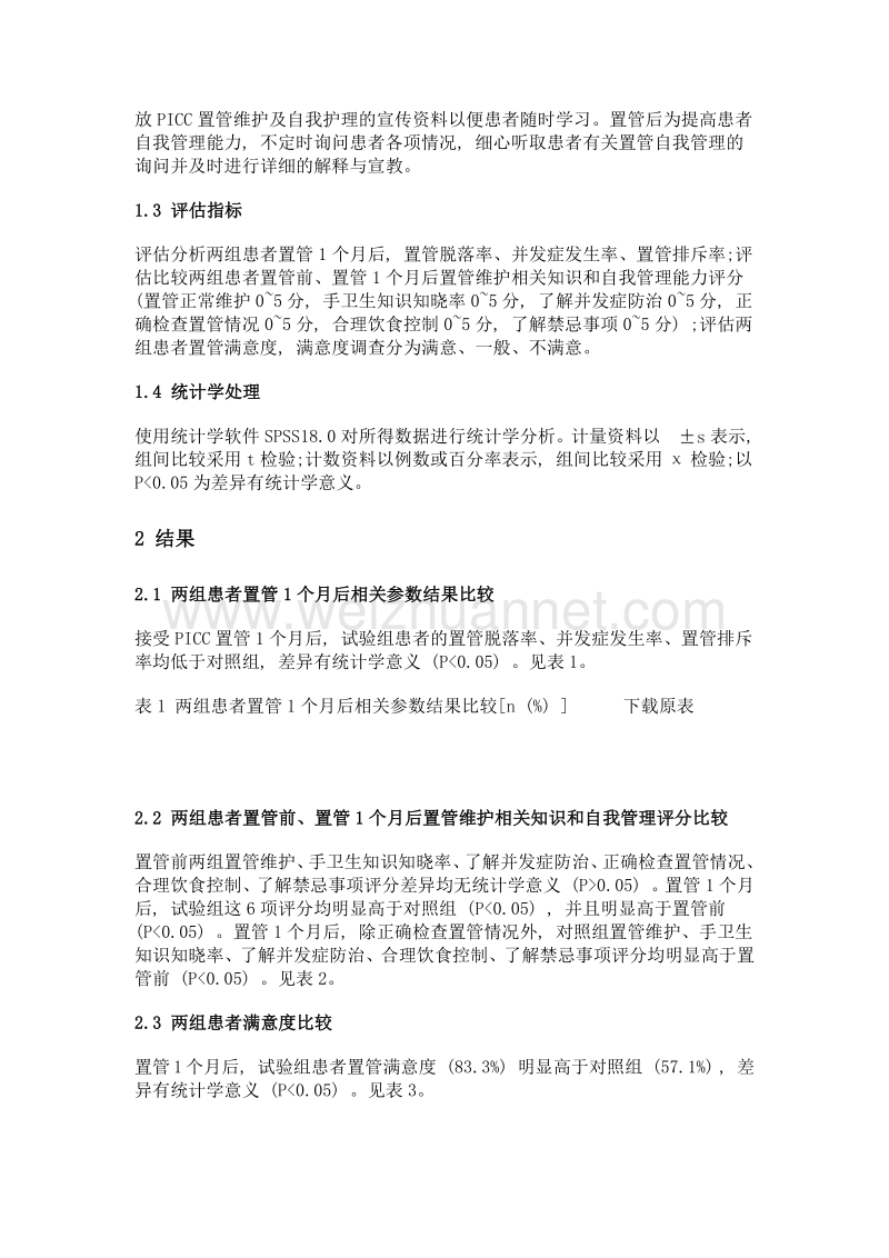 自我管理与pdca相结合在picc置管中的应用.doc_第3页