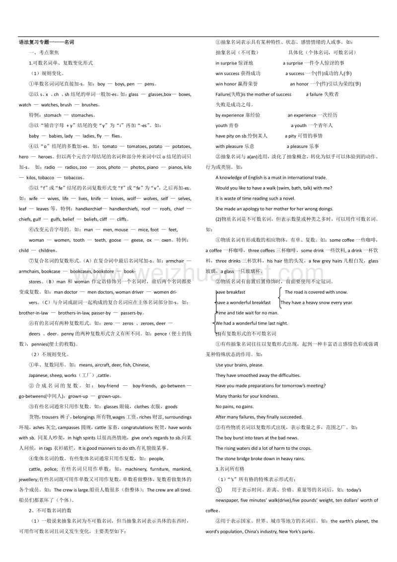 高考英语复习专题(共15个专题)-.doc_第1页