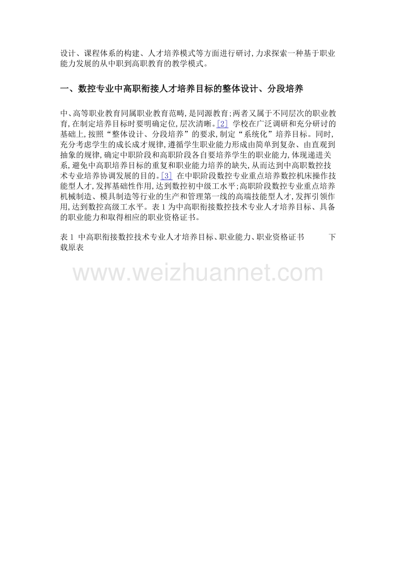 基于职业能力发展的中高职衔接人才培养方案研究与实践——以数控技术专业为例.doc_第2页