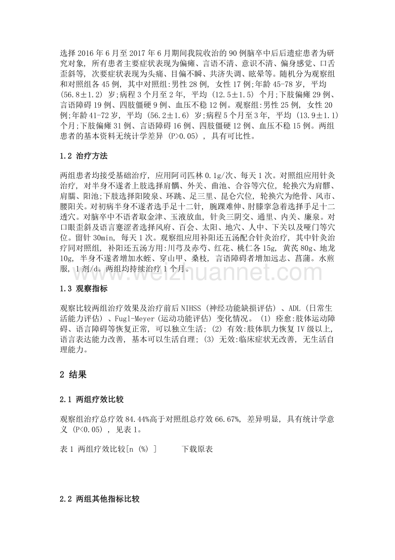 补阳还五汤配合针灸对脑卒中后后遗症患者的疗效观察.doc_第2页