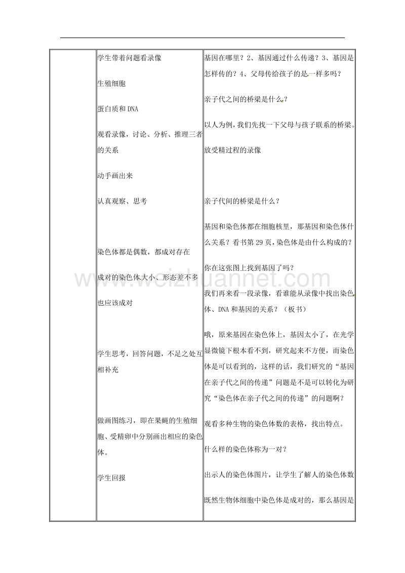 八年级生物下册7.2.2 基因在亲子代间的传递教案 新人教版.doc_第2页