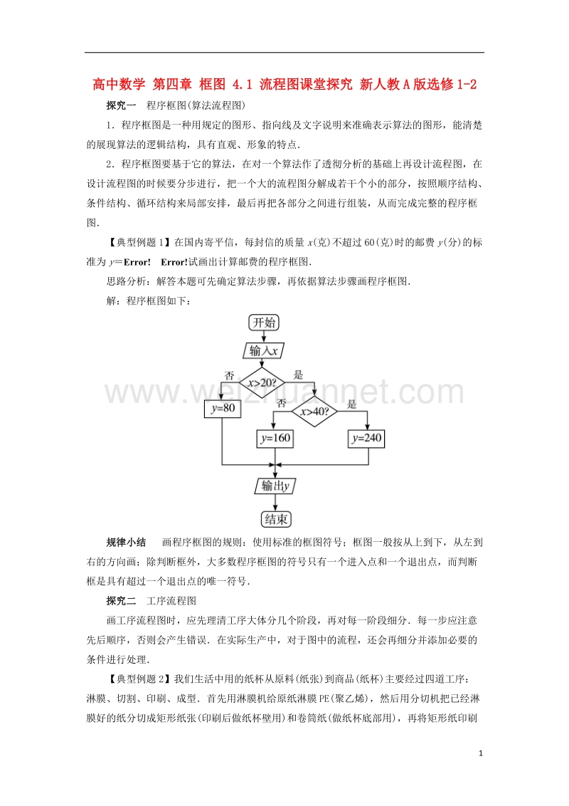 2017年高中数学 第四章 框图 4.1 流程图课堂探究 新人教a版选修1-2.doc_第1页