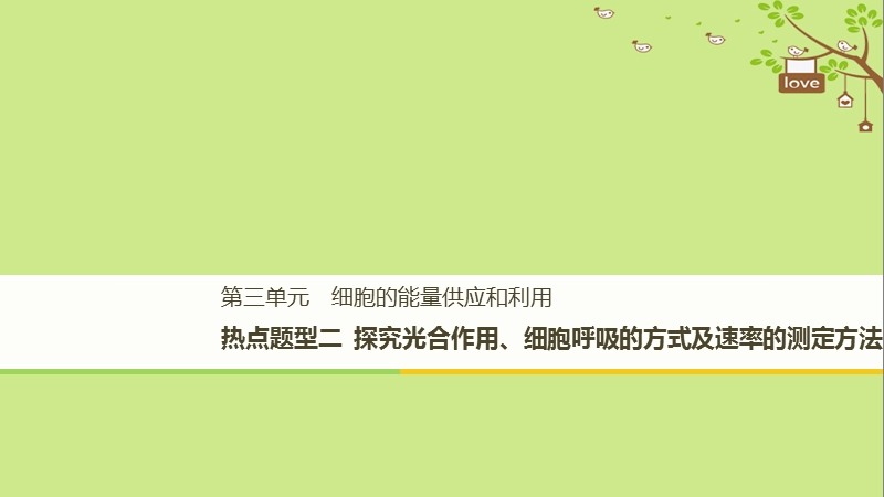 2018-2019学年高考生物大一轮复习 热点题型二 探究光合作用、细胞呼吸的方式及速率的测定方法课件.ppt_第1页