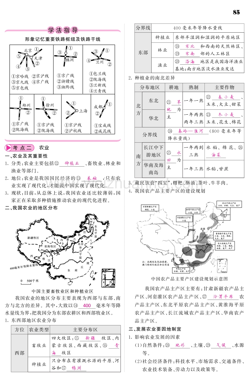 （人教通用）2018中考地理总复习 教材知识梳理 八上 第4章 中国的经济发展（pdf）.pdf_第2页