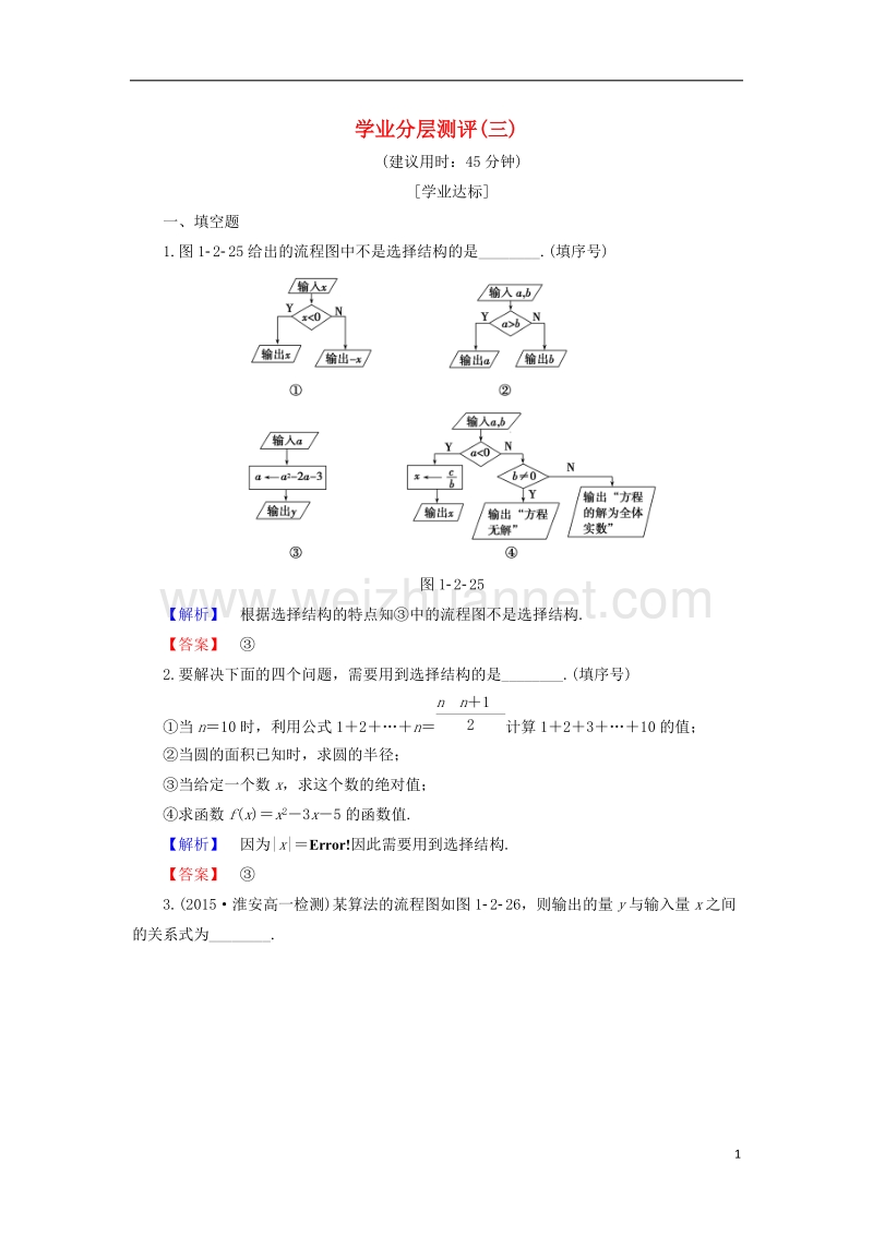 2017年高中数学学业分层测评3苏教版必修3.doc_第1页