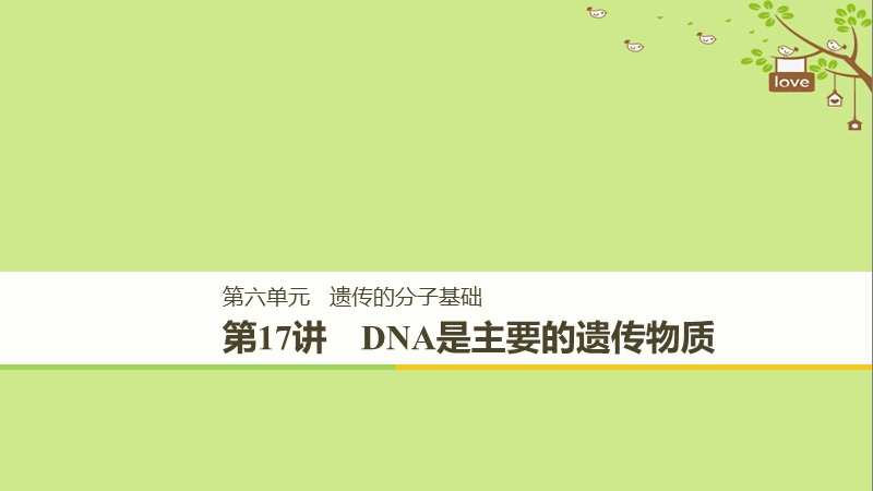 2018-2019学年高考生物大一轮复习 第六单元 遗传的分子基础 第17讲 dna是主要的遗传物质课件.ppt_第1页