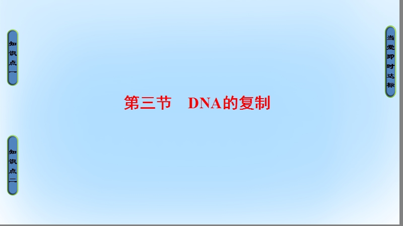 2017年高中生物 第3单元 遗传与变异的分子基础 第1章 遗传的物质基础 第3节 dna的复制课件 中图版必修2.ppt_第1页