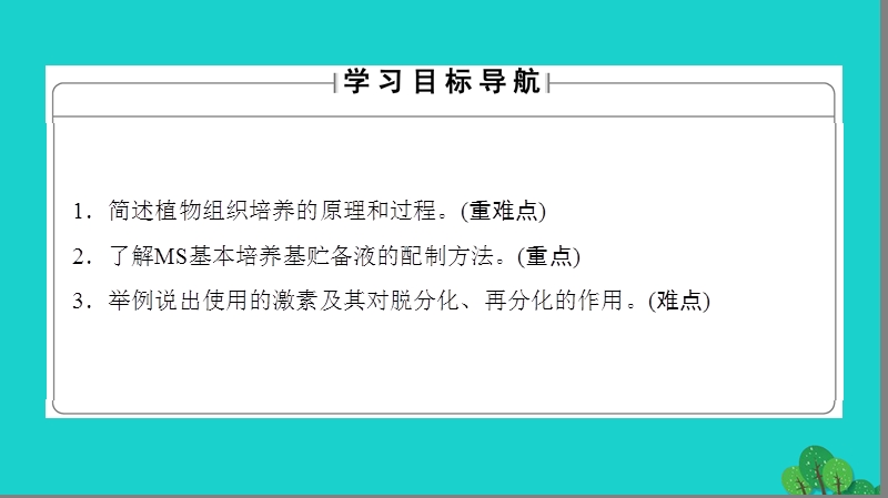 2017年高中生物第1章无菌操作技术实践第3节植物组织培养技术课件苏教版选修1.ppt_第2页