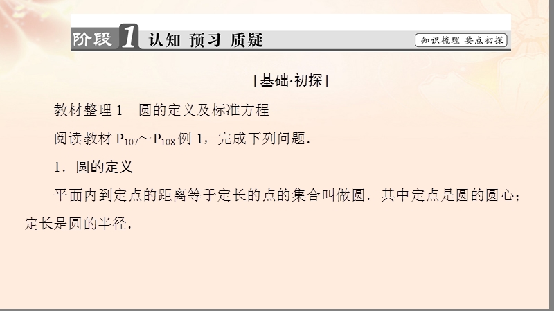 2017年高中数学第二章平面解析几何初步2.2.1圆的方程第1课时圆的标准方程课件苏教版必修2.ppt_第3页