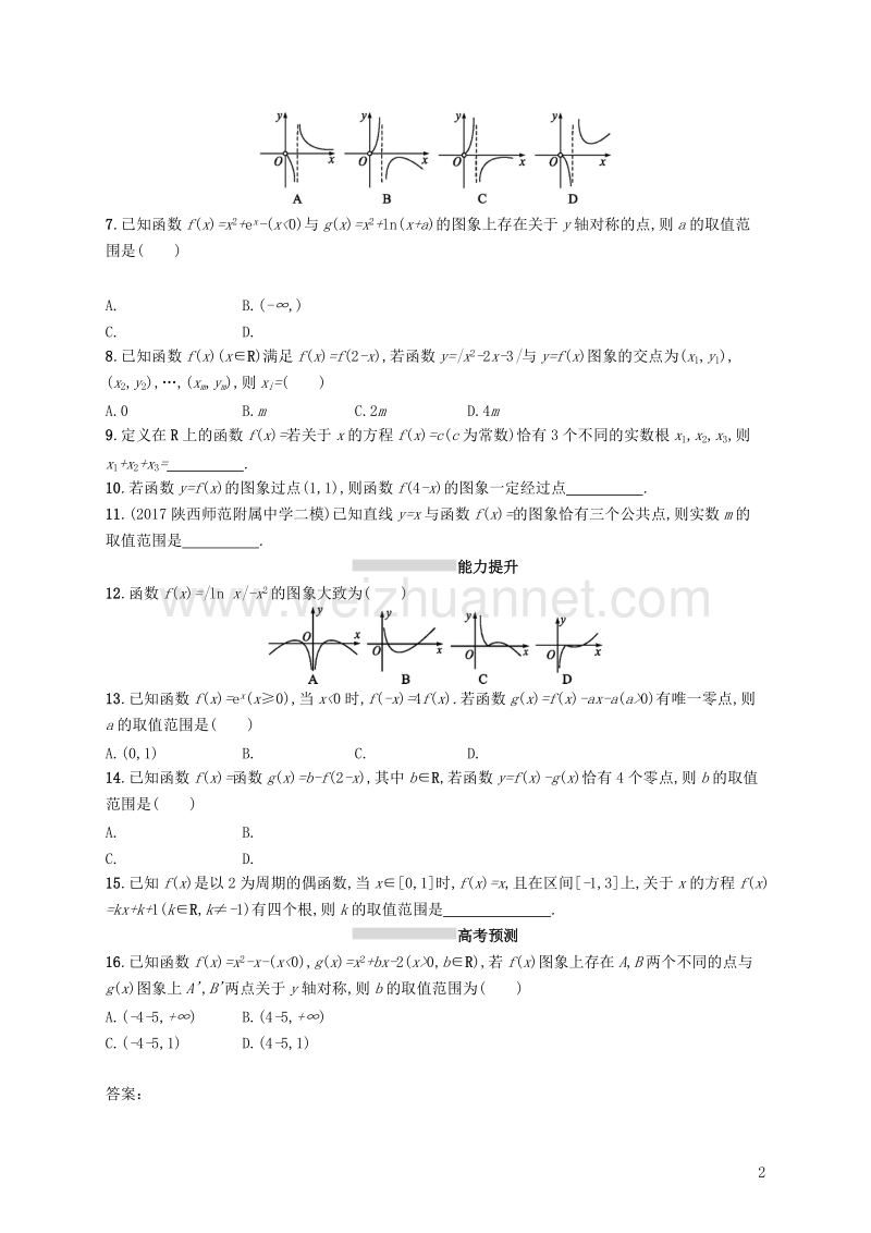 2019届高考数学一轮复习 第二章 函数 考点规范练11 函数的图象 文 新人教a版.doc_第2页