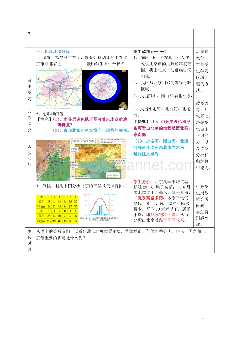 2017年八年级地理下册 6.4 首都北京教学案（无答案） 商务星球版.doc_第2页