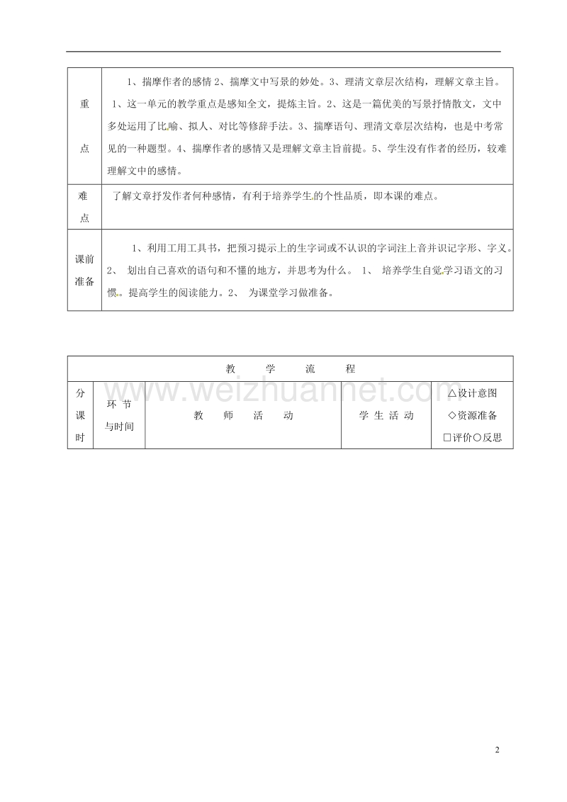 江苏省连云港市七年级语文下册 第五单元 第17课《紫藤萝瀑布》教案 新人教版.doc_第2页