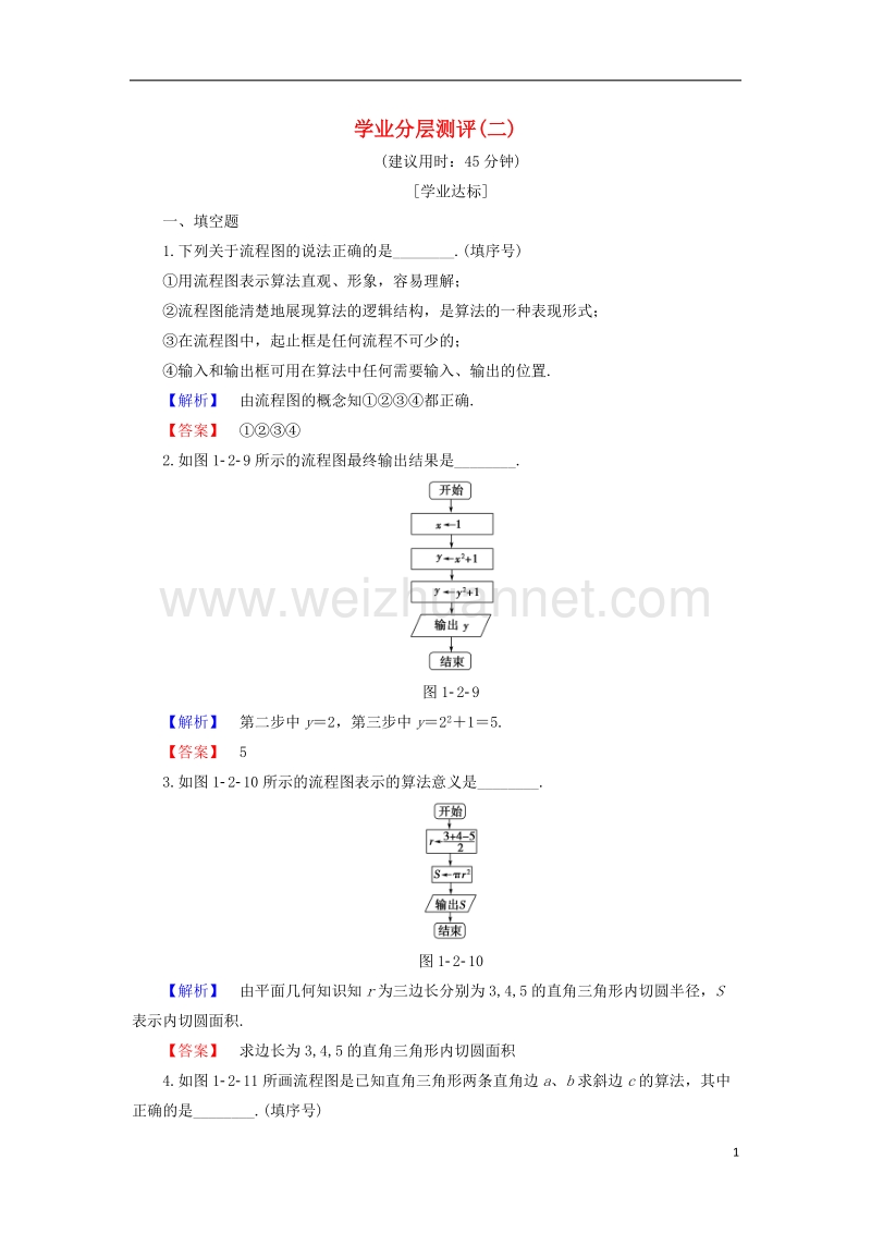 2017年高中数学学业分层测评2苏教版必修3.doc_第1页