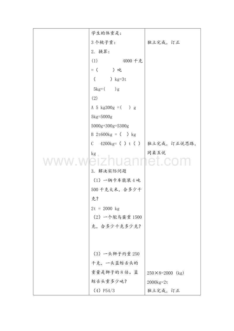 2017年（北京课改版）三年级数学上册教案 吨的认识练习课.doc_第2页