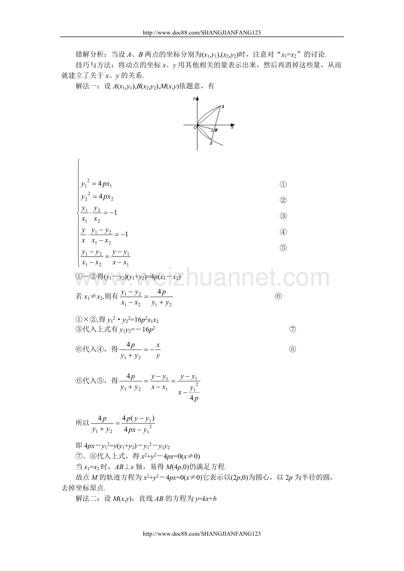 高考数学难点突破22__轨迹方程的求法.doc_第2页