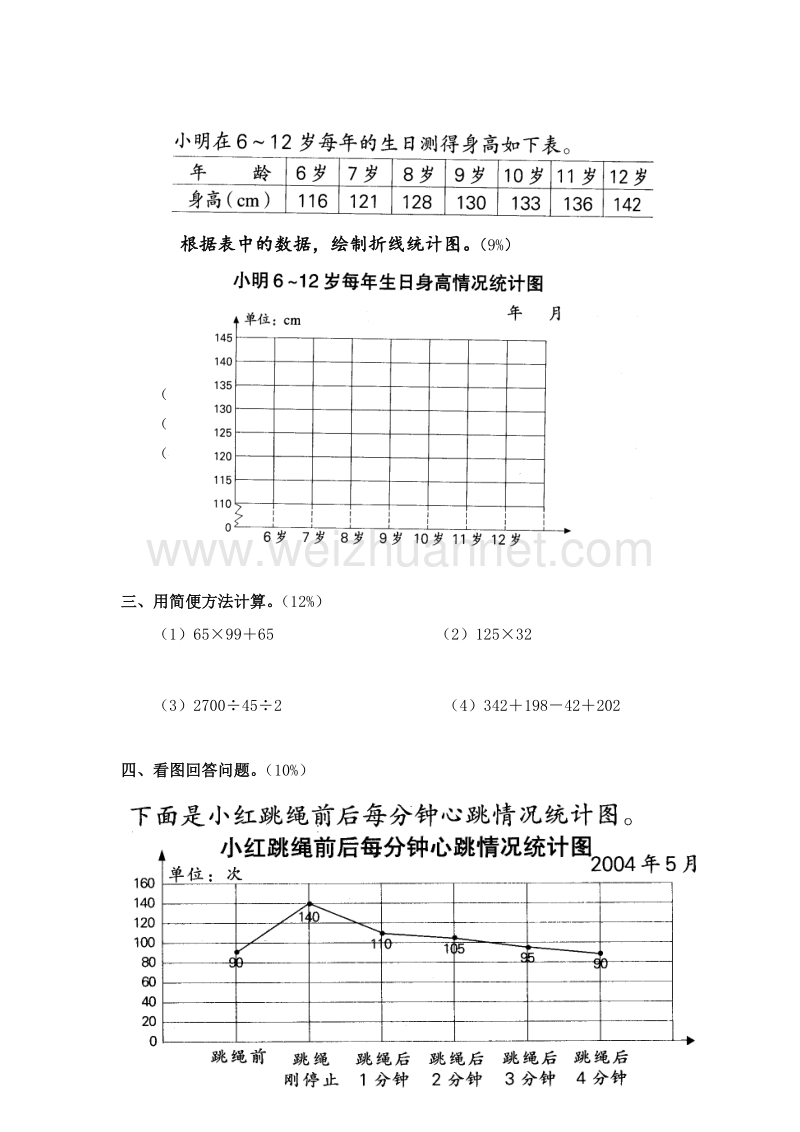 （人教新课标）春四年级数学下册单元测试 第七、八单元.doc_第2页