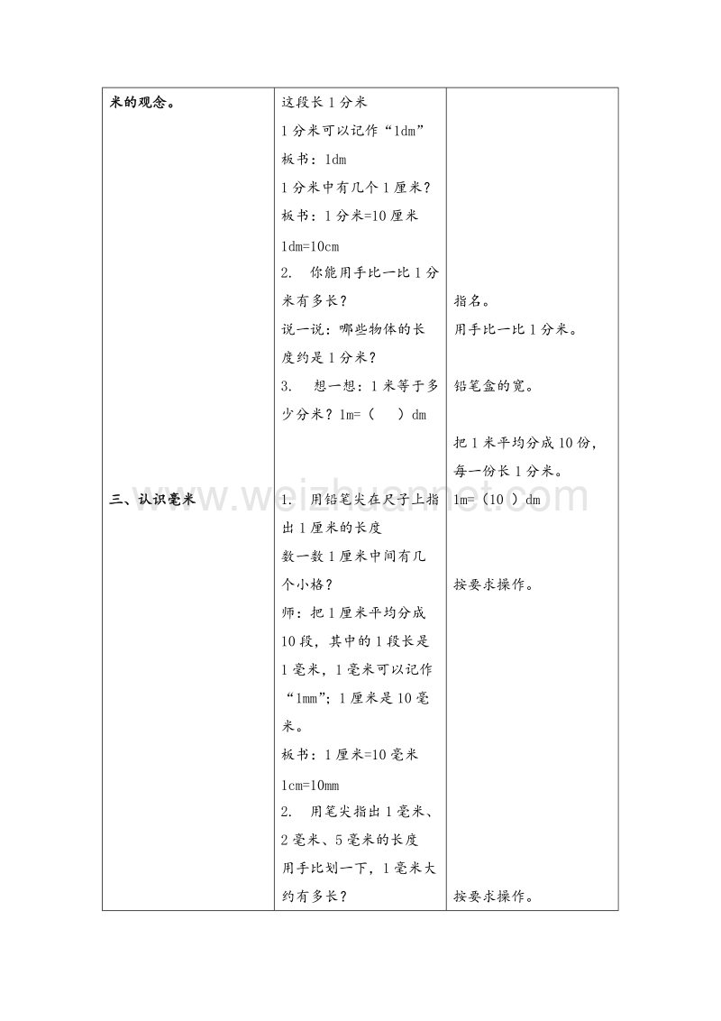 2017年（北京课改版）三年级数学上册教案 分米和毫米的认识 2.doc_第2页