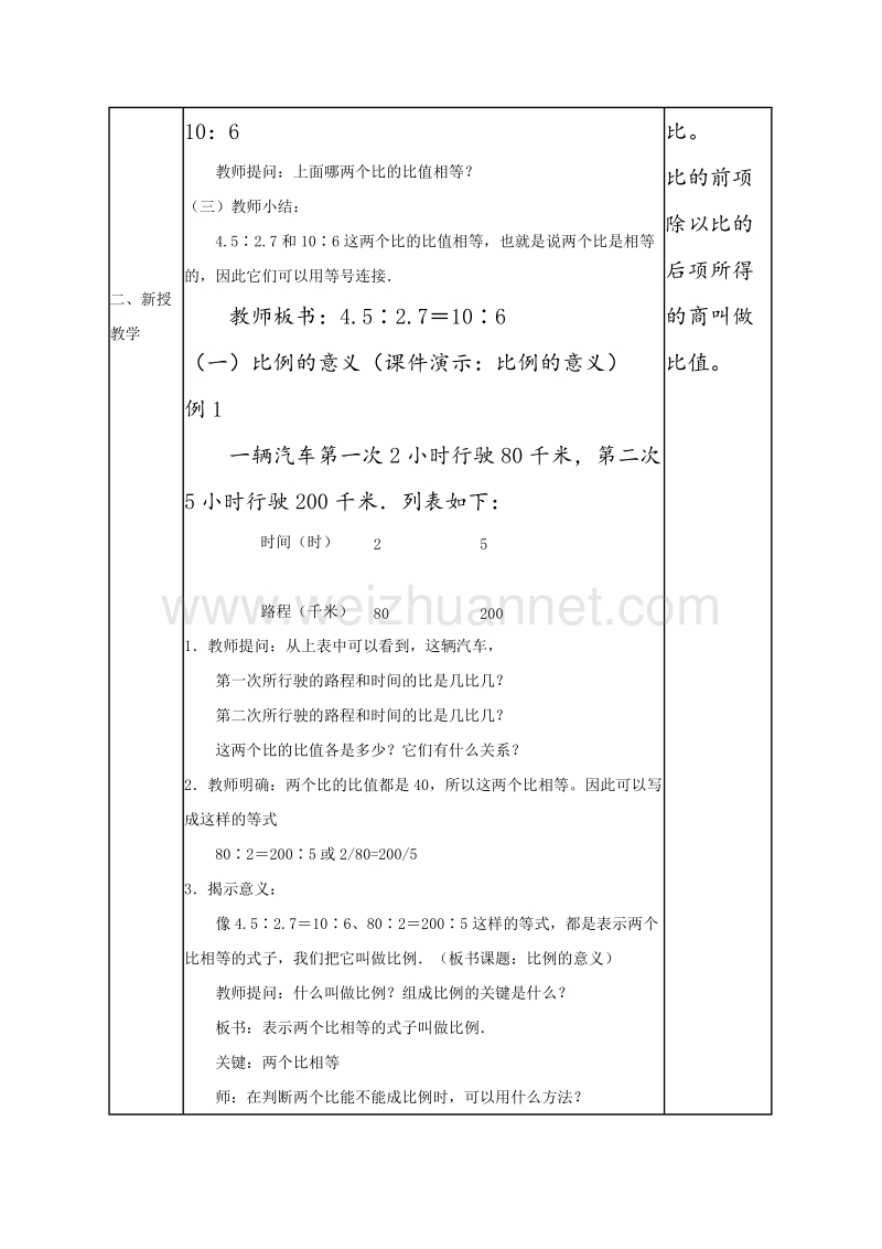 （北京课改版）六年级数学下册《比例的意义和基本性质 》教案设计1.doc_第2页