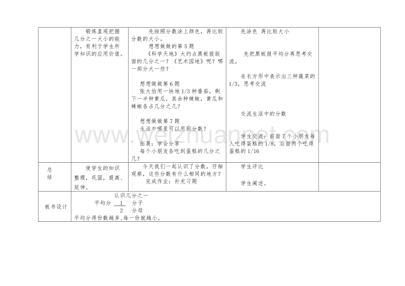 （北京课改版）三年级下册数学第六单元1、认识几分之一.doc_第3页