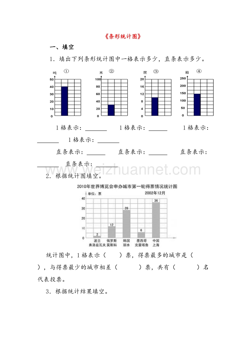 （人教新课标）2017秋四年级数学上册同步练习 6.统计 复式条形统计图（无答案）.doc_第1页