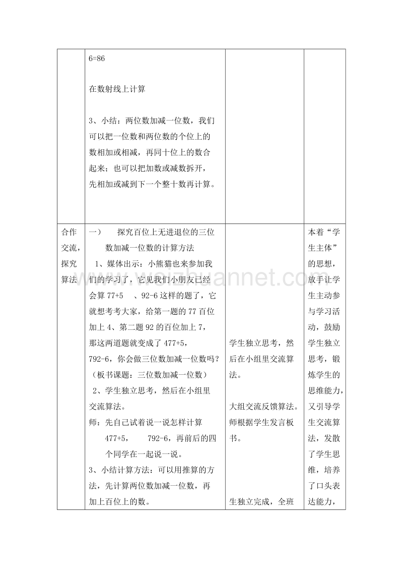 2016沪教版二年级数学下册 三、三位数的加减法 三位数加减一位数 教案设计.doc_第2页