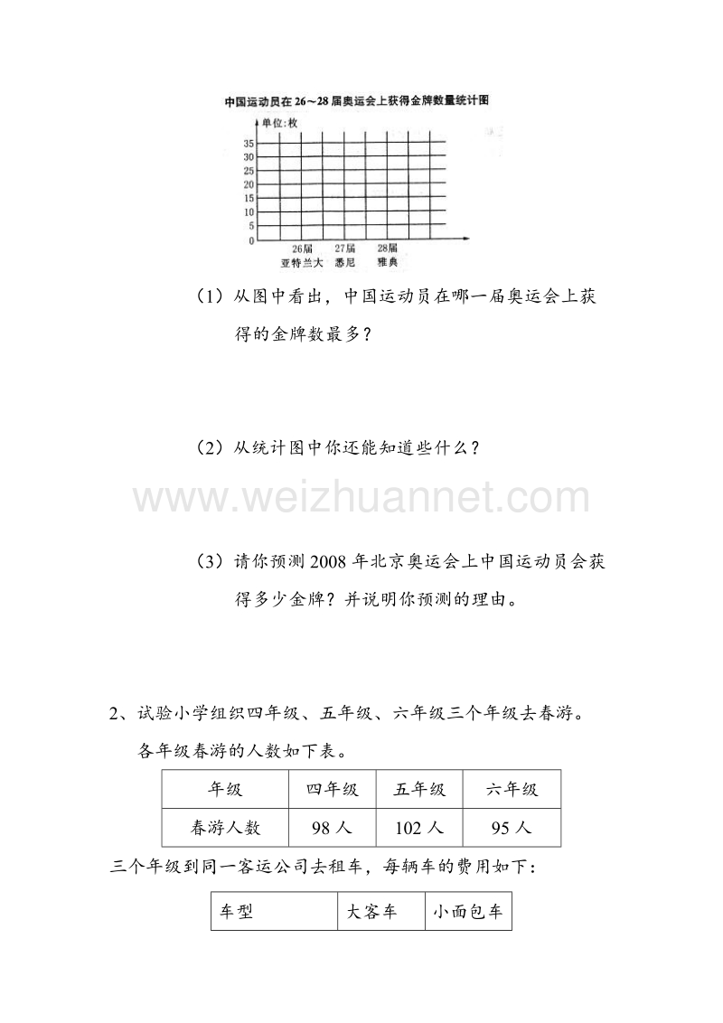 苏教版四年级数学上册第九单元试卷.doc_第3页