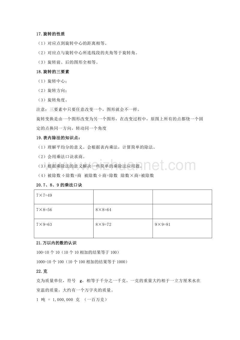 二年级下数学综合试卷二年级下册知识点归纳人教新课标.doc_第3页