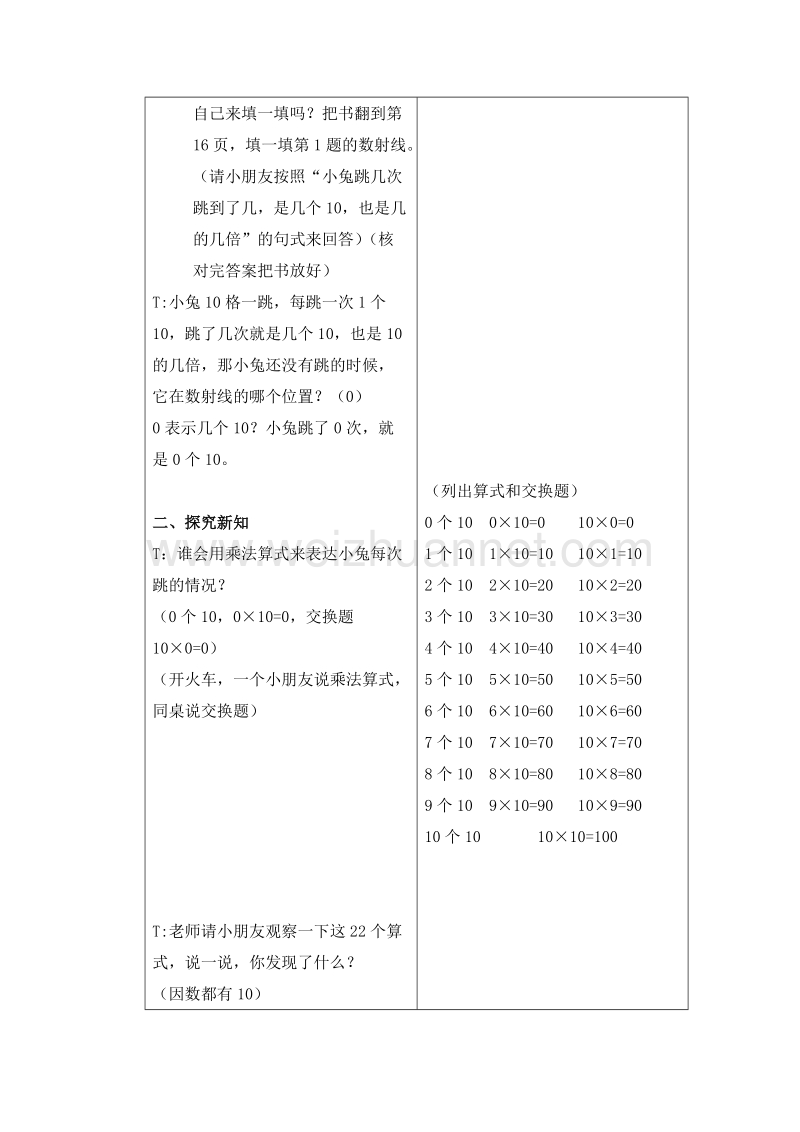 （沪教版） 2015秋二年级数学上册 《10的乘法》教案.doc_第2页