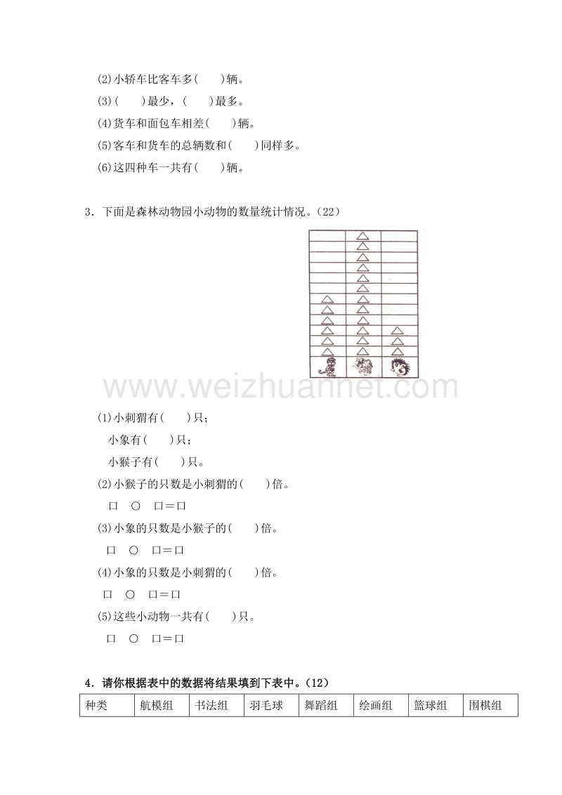 2016春（人教新课标 ）二年级数学下册 1.《数据收集整理》同步检测1.doc_第2页