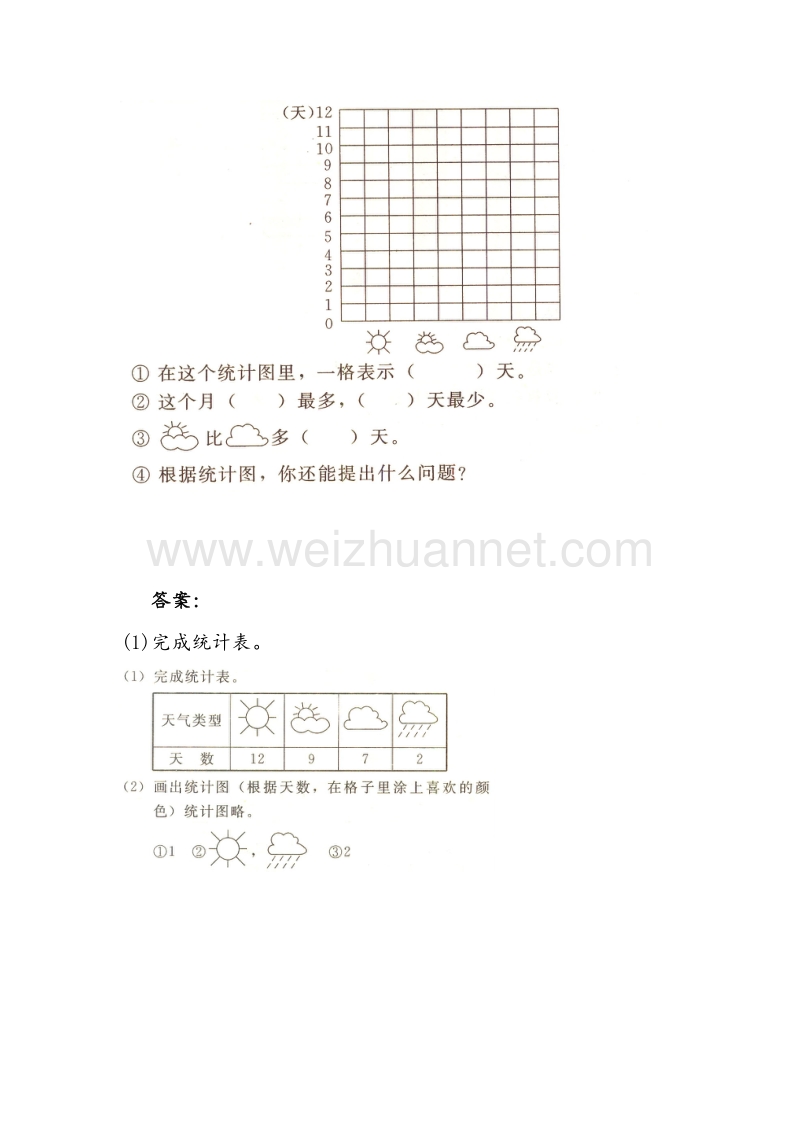 （人教新课标）2016春一年级数学下册同步练习 9.2统计（二）.doc_第2页