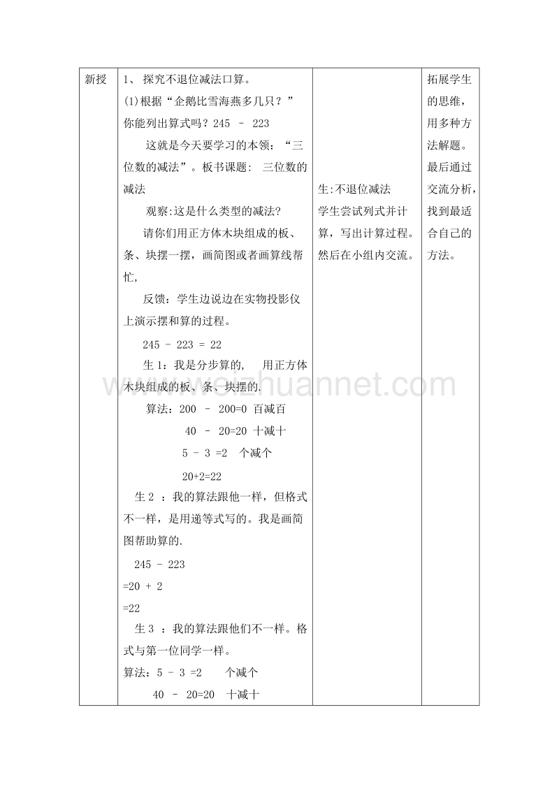 2016沪教版二年级数学下册 三、三位数的加减法 三位数的减法 教案设计.doc_第2页