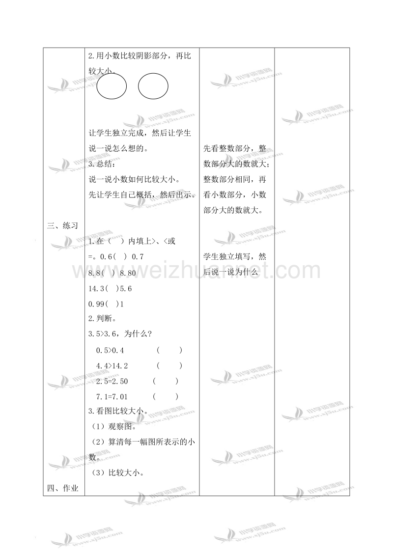 三年级数学下册教案 小数的大小比较（北京课改版）.doc_第2页