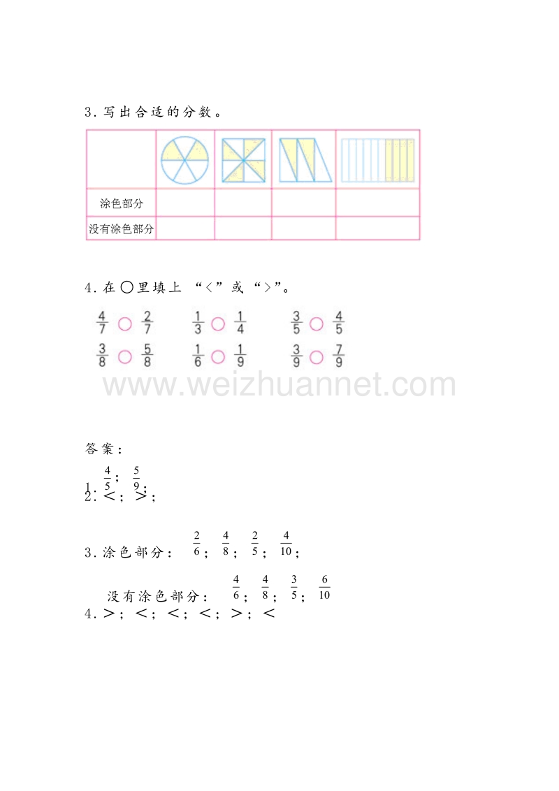 (人教新课标)三年级数学上册同步练习 7.2认识几分之几.doc_第2页