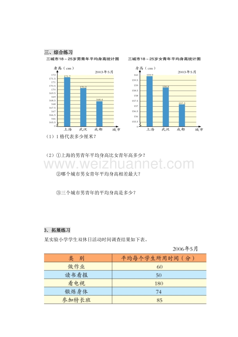 （人教新课标 ）四年级数学下册 第八单元 平均数条形统计图 课课练.doc_第2页