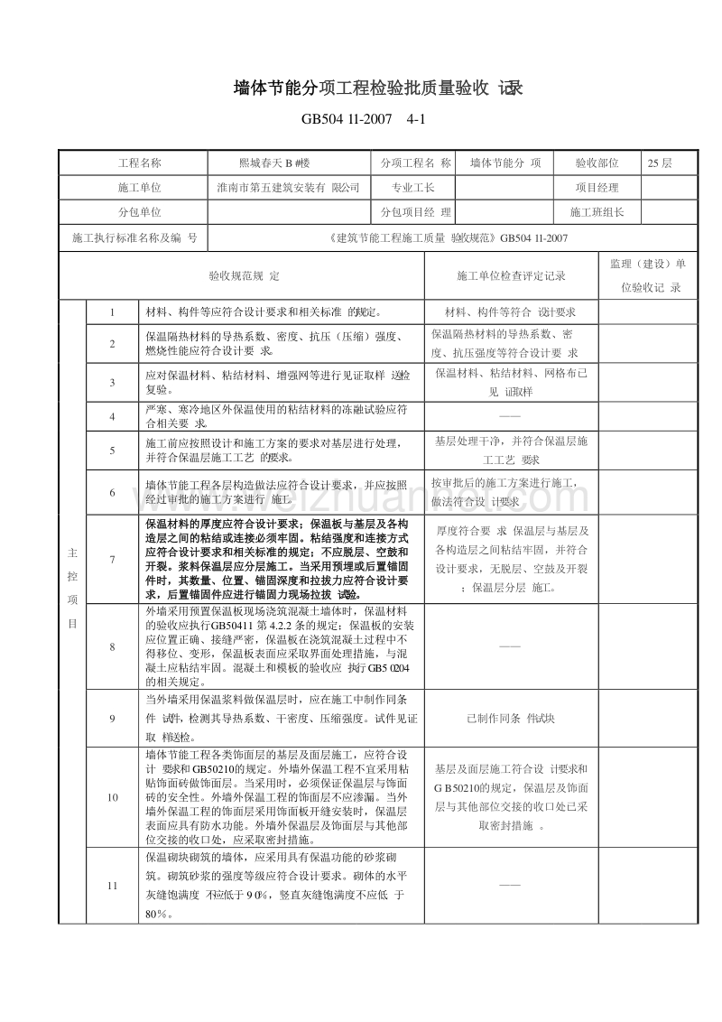 5墙体分项检验批质量验收记录.doc_第1页