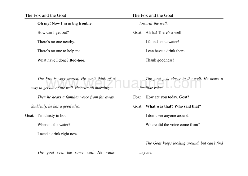 02thefoxandthegoat30本英语寓言故事文本.doc_第2页