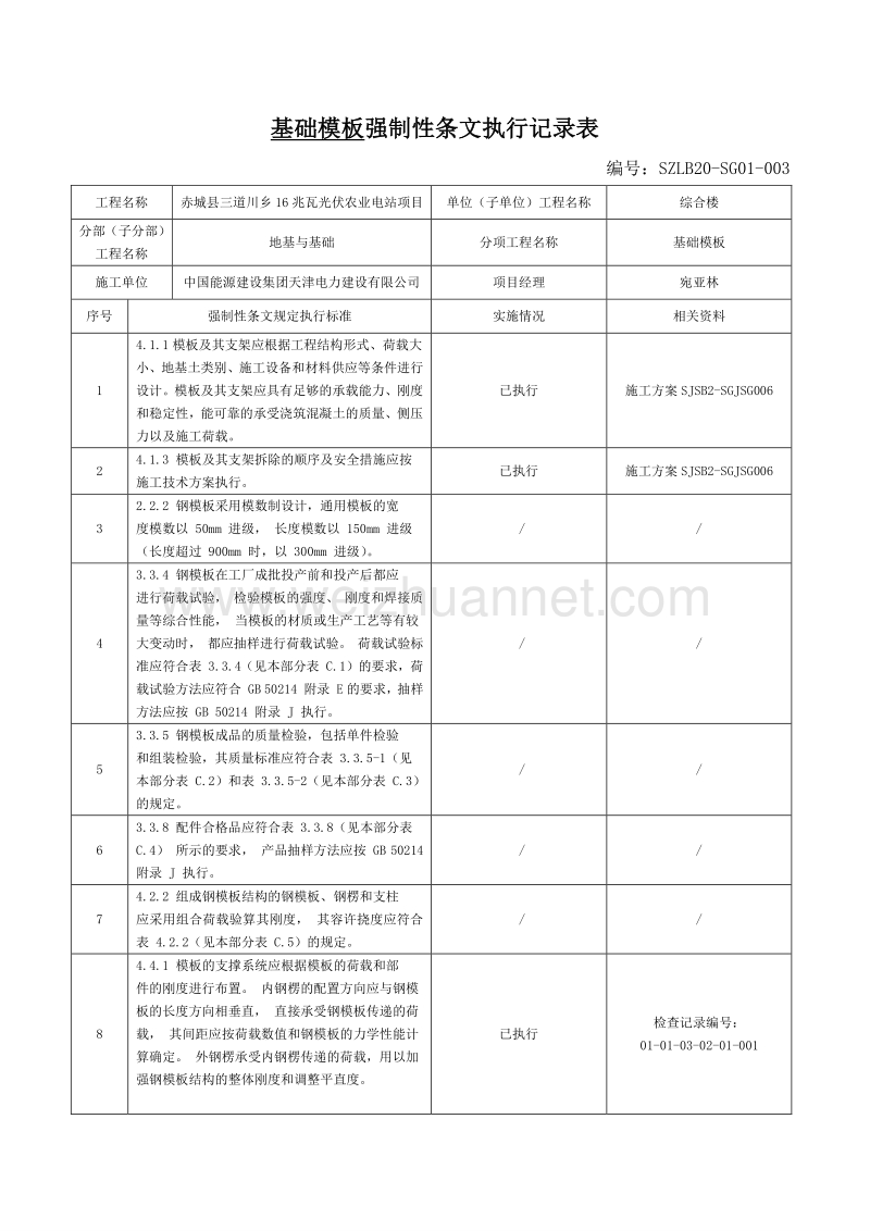 16兆瓦光伏农业电站项目强制性条文执行记录表.doc_第3页