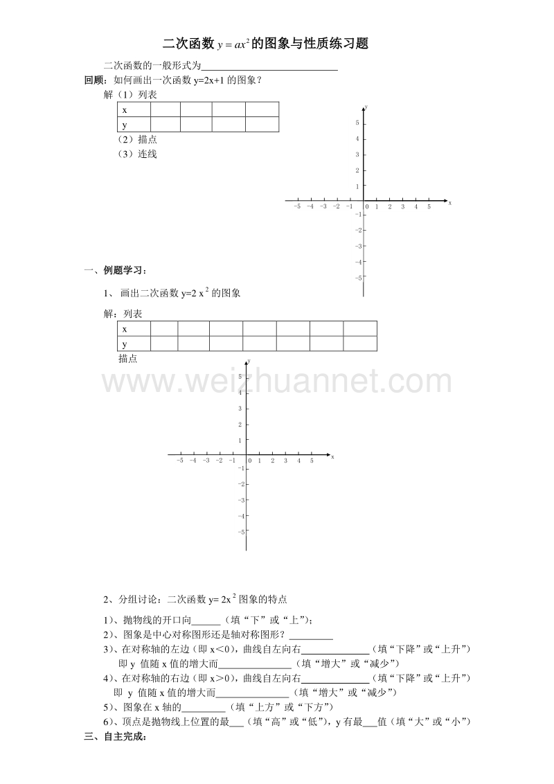 1、二次函数y=ax2的图像与性质.doc_第1页