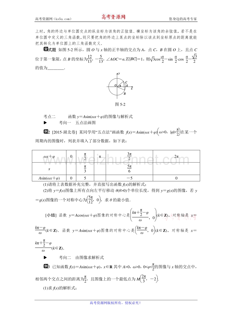 高考复习方案2016届高考数学（理科浙江专用）二轮专题复习课时作业：专题五　三角函数的图像与性质 word版含答案.doc_第2页