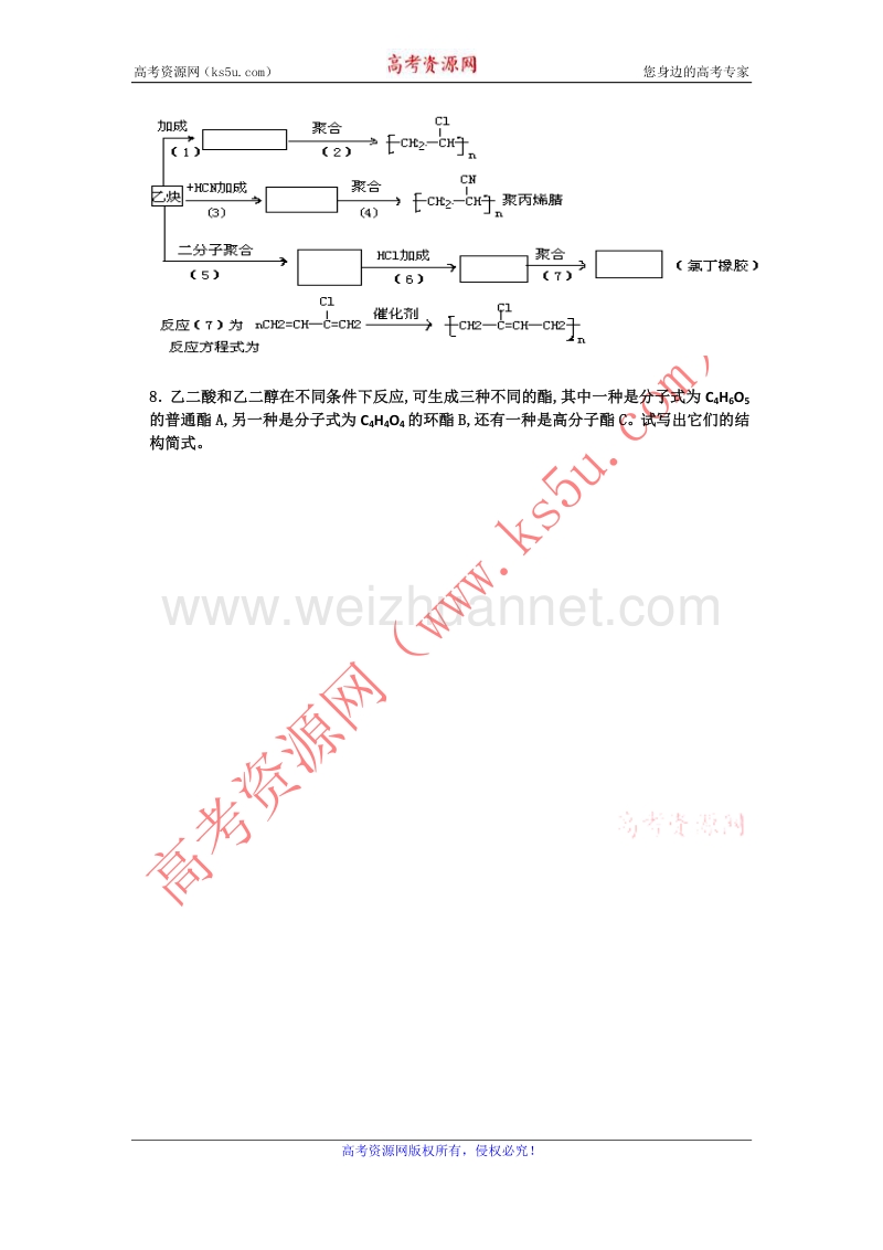 江苏省赣榆县海头高级中学苏教版高中化学必修2 3.32有机高分子的合成 .doc_第2页