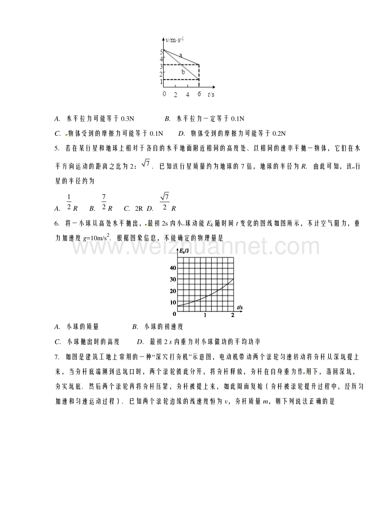 河北省正定中学2016届高三上学期第三次考试物理试题解析（原卷版）.doc_第2页